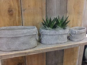 Potter av stoff, planteinteriør
