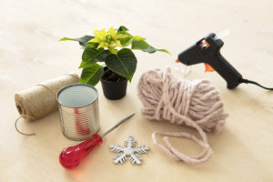 Lag kule, hengende blomsterpotter til jul!