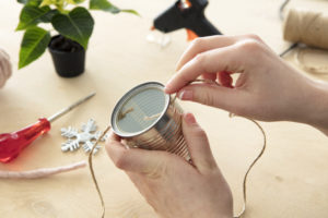 Lag kule, hengende blomsterpotter til jul!