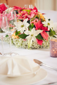 Julestjerne borddekorasjon, vinterbryllup