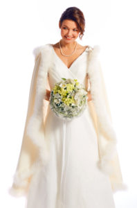 Julestjerne brudebukett hvite stjerner