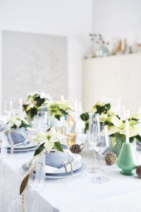 White Christmas med hvite julestjerner