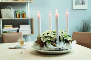 Adventskrans i hvitt
